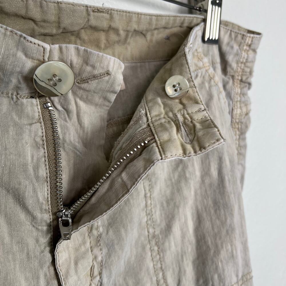Soft Surroundings 10 Petite Tea Party Crop Pants Linen Tencel Blend‎ Sandy Beige - Picture 4 of 11